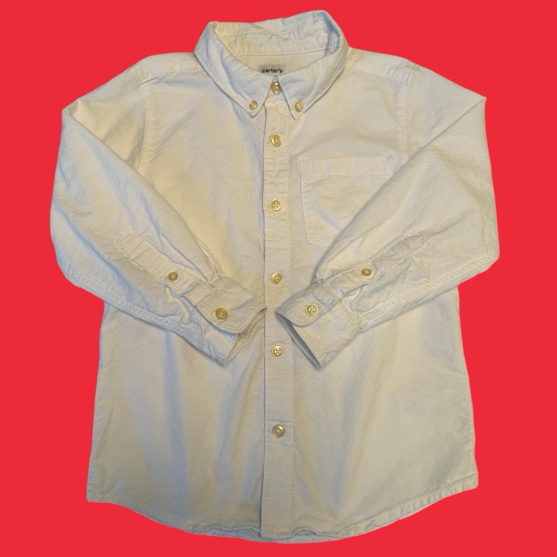 Carter’s Boys Button Up White Shirt Size 7